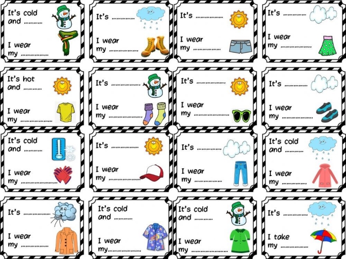 Weather Wear Matching Activity for Young Learners - Worksheet 13 Pre-K students matching weather conditions to appropriate clothing items on a colorful worksheet