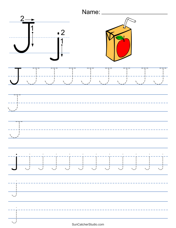 Preschool worksheet featuring engaging activities focused on the letter J for early reading skills