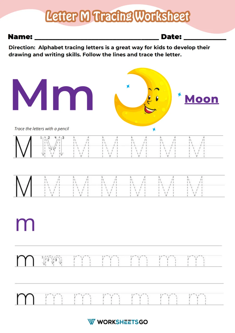 Worksheet featuring engaging activities for the letter M aimed at preschool learners