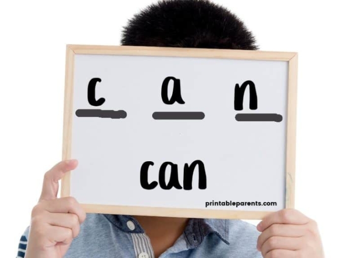 Colorful worksheet for preschoolers to decorate the sight word "can