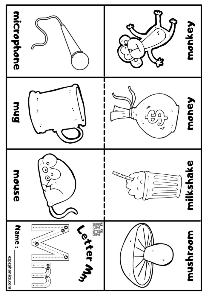 Engaging Letter M activity for early learners in civics and government Worksheet for preschoolers highlighting words that begin with the letter M
