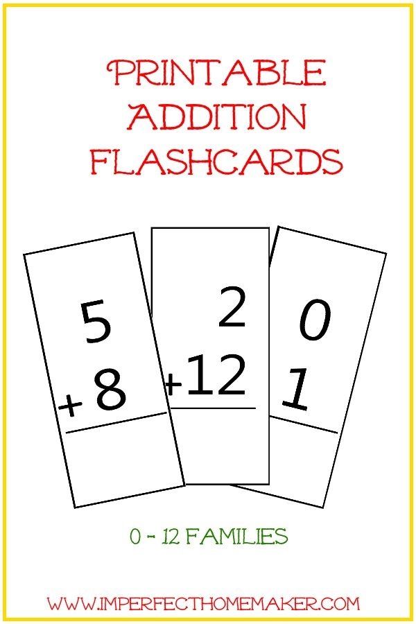 Addition flash cards worksheet 15 for pre-k students Printable addition flash cards worksheet for preschool math practice