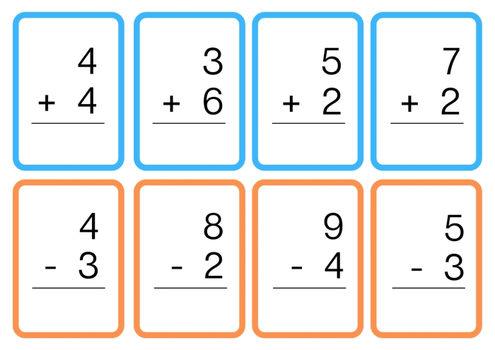 Printable addition practice worksheet 19 for Pre-K students with bright visual learning aids Colorful preschool addition flash cards with counting objects and spaces to color for early math learners