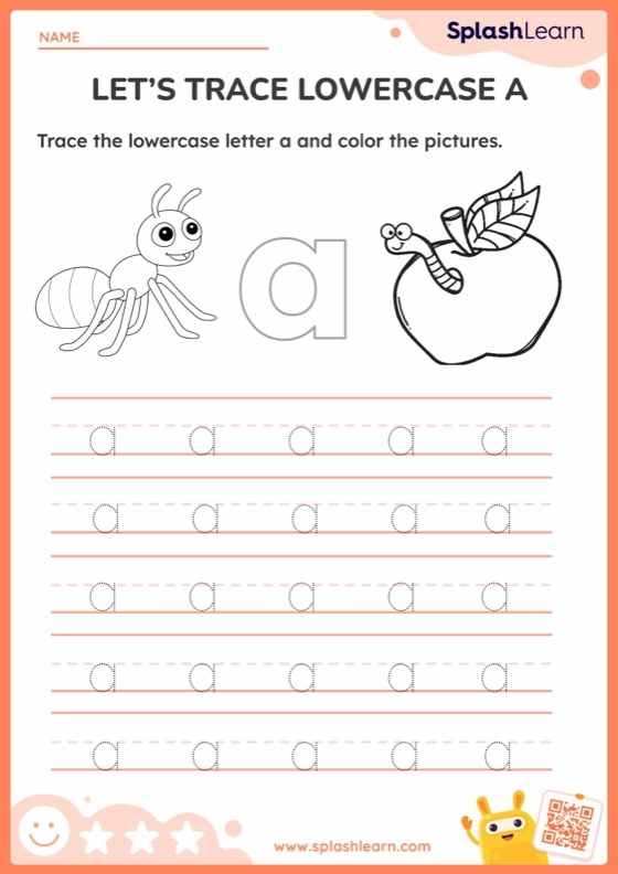 Worksheet for preschoolers to identify lowercase a's with an alligator theme