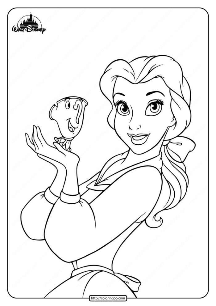 Beauty and the Beast coloring page for preschool science lesson number two