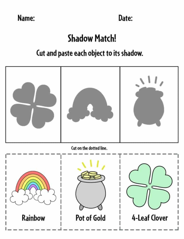 Preschool student filling in the dates on a blank March calendar worksheet