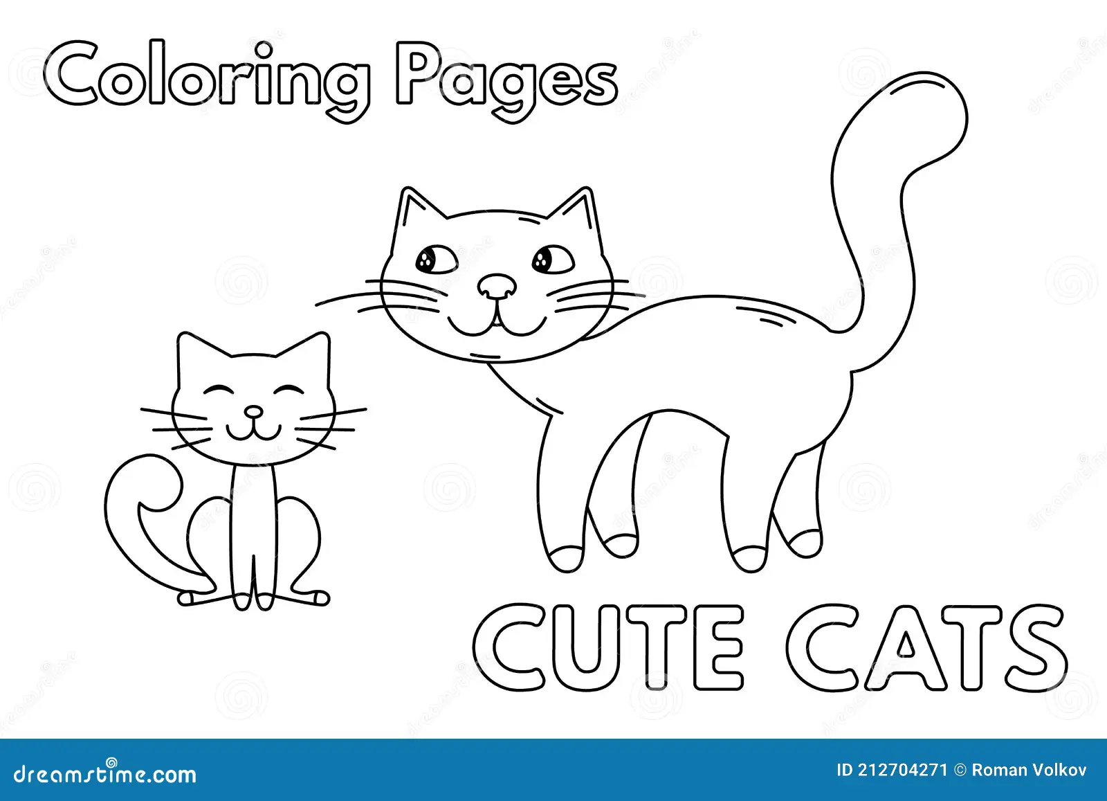 A delightful coloring worksheet of a mommy cat with her playful kittens for preschoolers