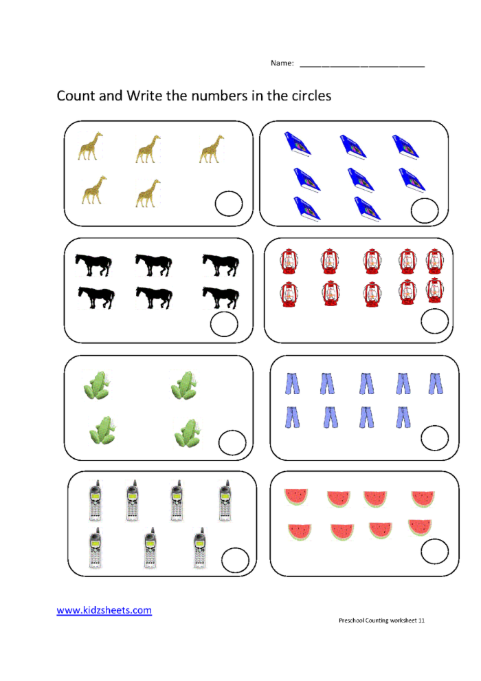 Adding One More Numbers Activity for Pre-K Learners Preschool student counting objects and writing the number that is one more on a practice worksheet