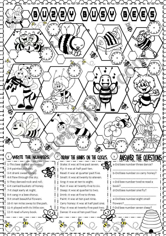 Preschoolers practicing data and graphing skills on the colorful Play Busy Bees worksheet
