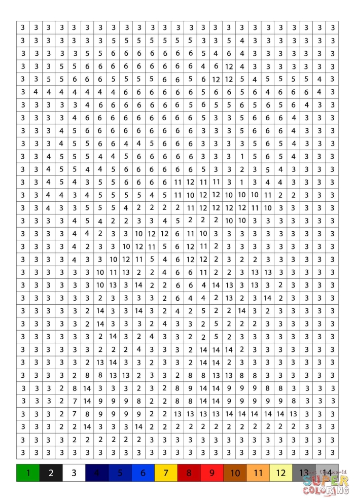 Preschool dinosaur worksheet featuring a color by number activity for identifying colors and digits