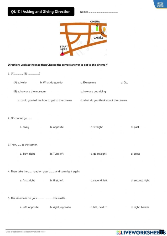 Directional Clues Assessment Worksheet for Pre-K Vocabulary Building 16 Preschool directional clues worksheet featuring left right up and down word identification tasks