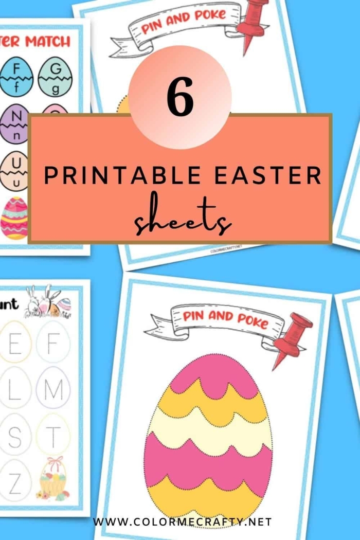 Preschooler coloring an Easter egg worksheet featuring bunnies and chicks for algebra practice