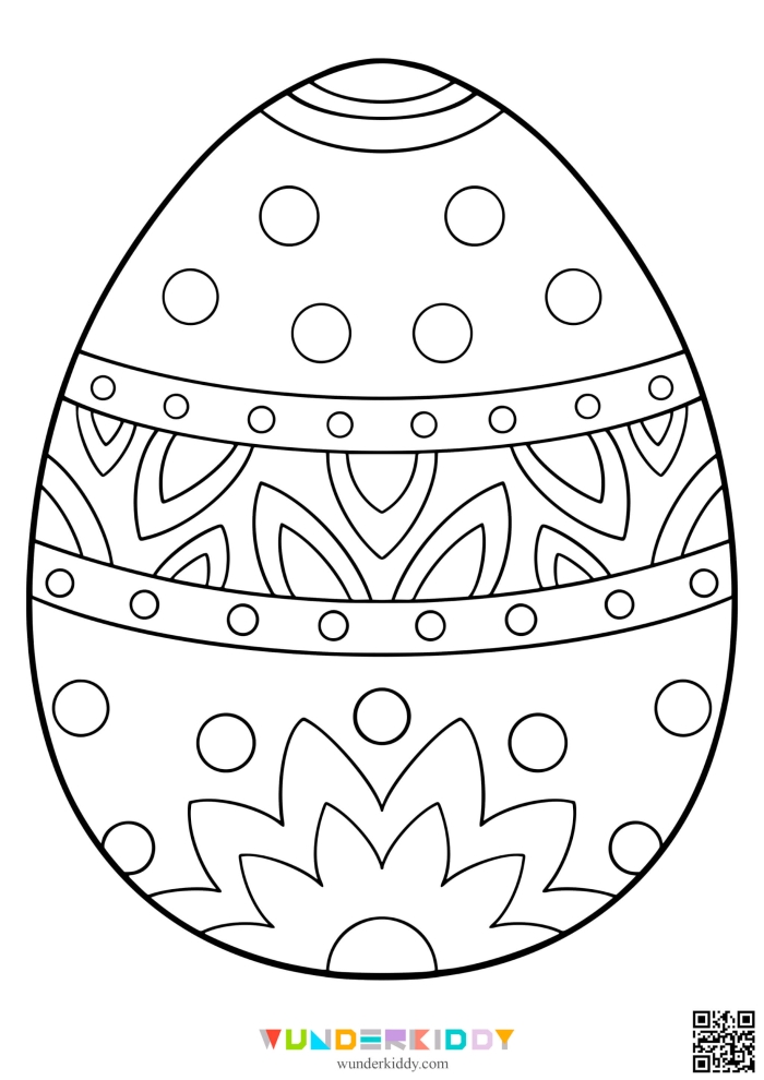 Colorful Easter eggs and spring symbols for preschool coloring activity number 10