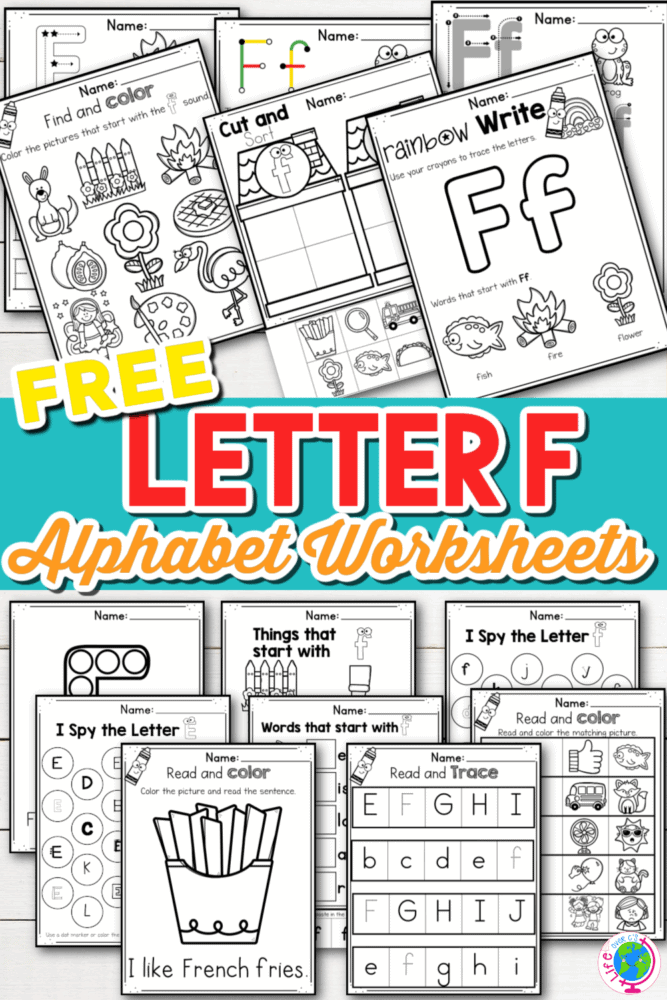 Hands-on Letter Book: F worksheet for early learners in multiplication Worksheet activity for preschoolers focusing on words that begin with the letter F