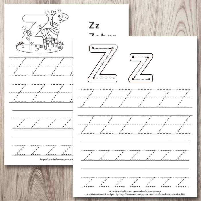 Practice Tracing the Letter Z worksheet for preschoolers to enhance fine motor skills