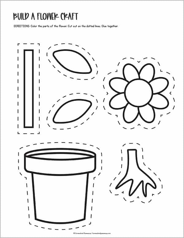 Engaging worksheet for Pre-K students to explore their knowledge of flowers and their components Colorful Complete a Flower Fill-In! worksheet designed for preschoolers to learn about flower parts