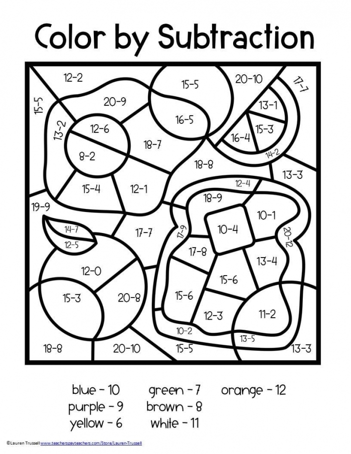 Food Math Subtraction Practice for Pre-K Learners Image 23 Preschool subtraction worksheet showing food items with picture diagrams for simple math problems