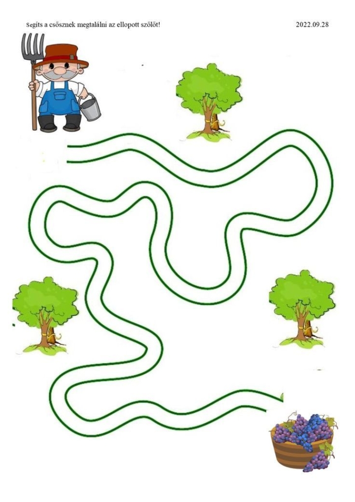 Preschool student coloring and cutting out vegetable pictures for a garden worksheet