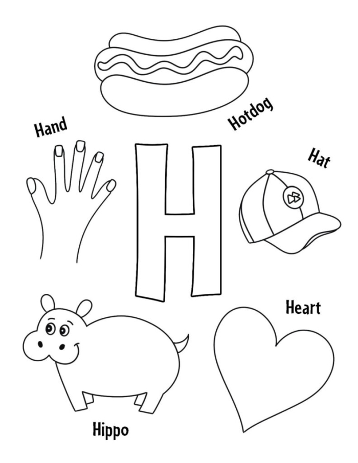 Interactive Letter H activity for young children to enhance vocabulary skills Worksheet featuring words that begin with the letter H for preschool learning