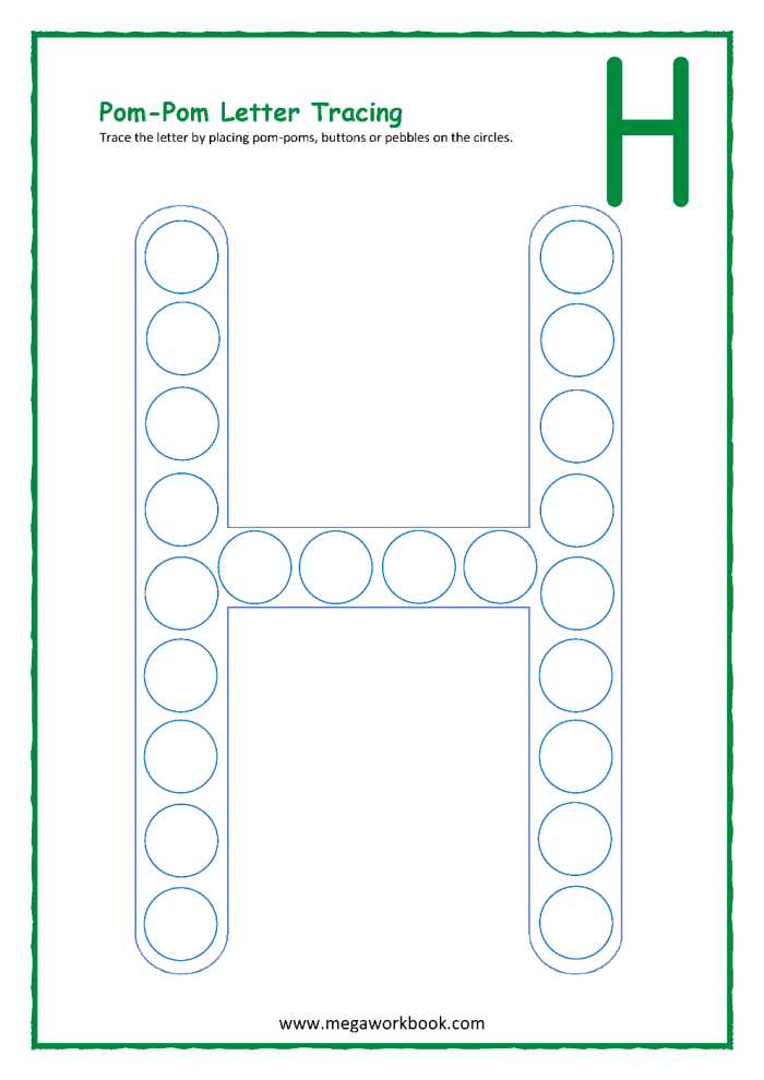Hands-on activity for learning the letter H in early education Worksheet for identifying words that begin with the letter H for preschoolers