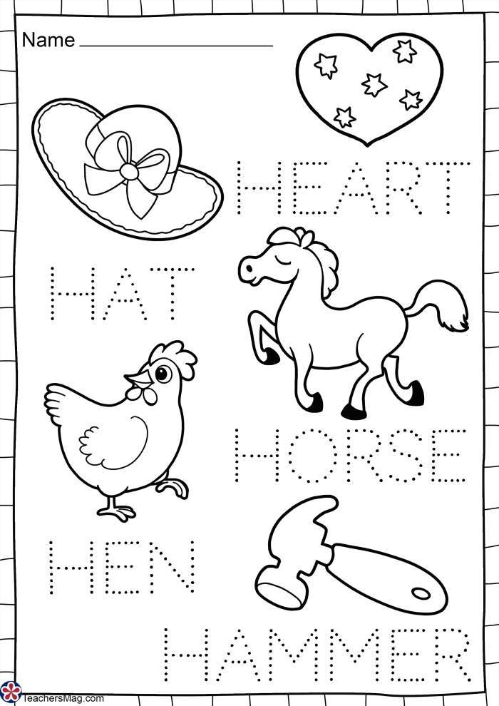 Interactive Letter H worksheet designed for young children to enhance vocabulary skills Worksheet featuring words that begin with the letter H for preschool learning