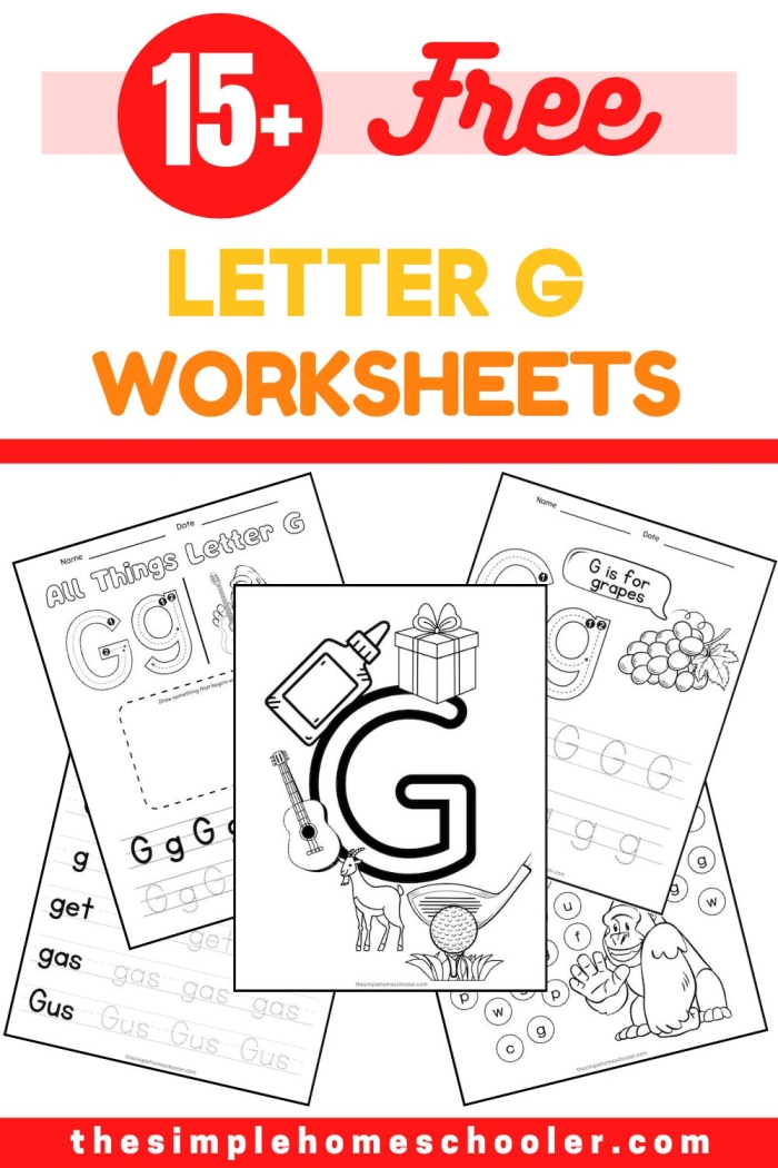 Engaging letter G activity for early learners in grammar and mechanics Worksheet featuring the letter G with words for preschoolers to identify