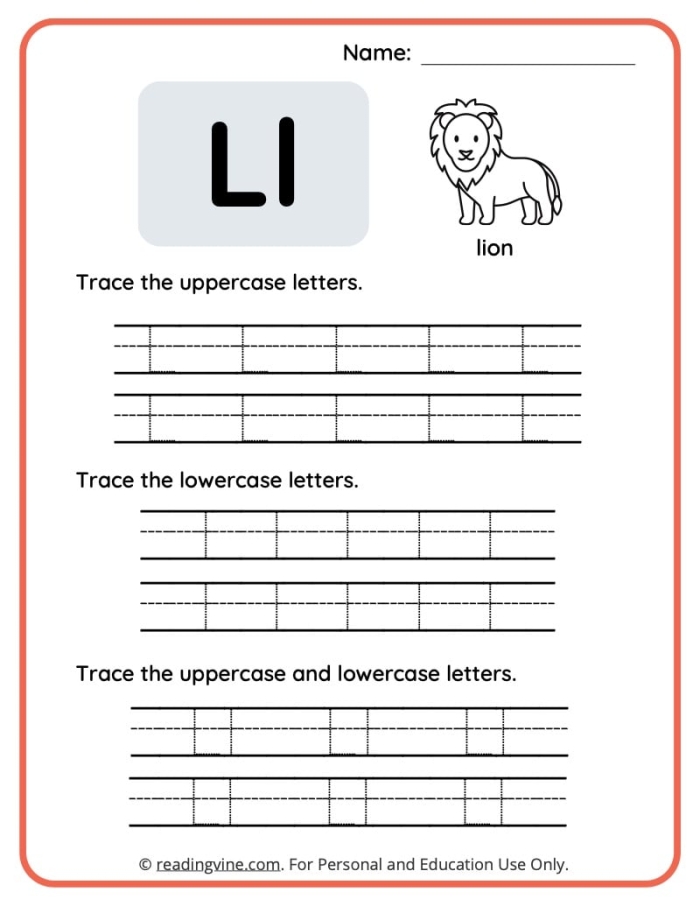 Engaging Letter Book: L worksheet for early readers in Pre-K and kindergarten Worksheet featuring a fun activity for preschoolers to find words starting with the letter L