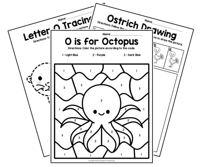 Hands-on Letter Book O worksheet for Pre-K geometry learners Worksheet activity for preschoolers to identify words beginning with the letter O