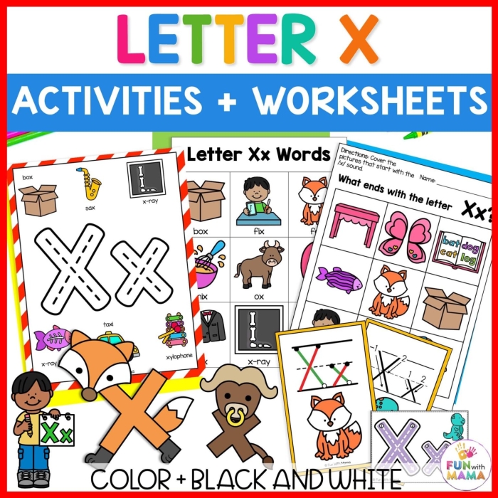Get Ready for Reading: All About the Letter X worksheet for Pre-K learners Worksheet featuring the letter X for preschoolers to practice writing and identification