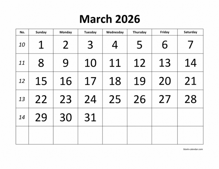 Preschooler filling in dates on a blank March calendar worksheet