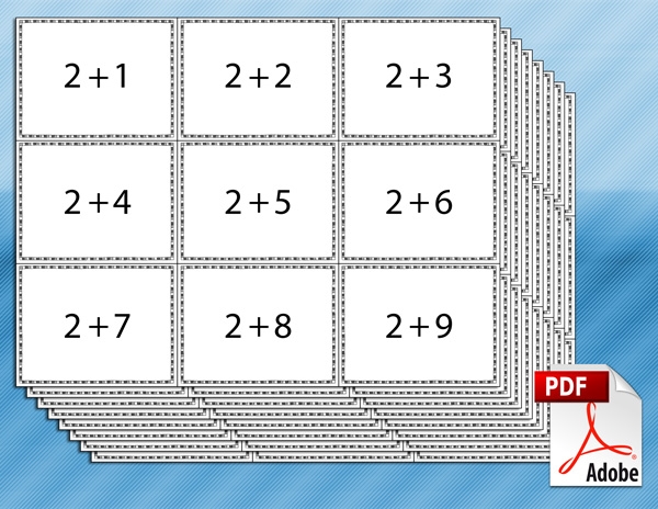 Addition flash cards worksheet number seven for young learners Printable addition flash cards worksheet for preschool math practice