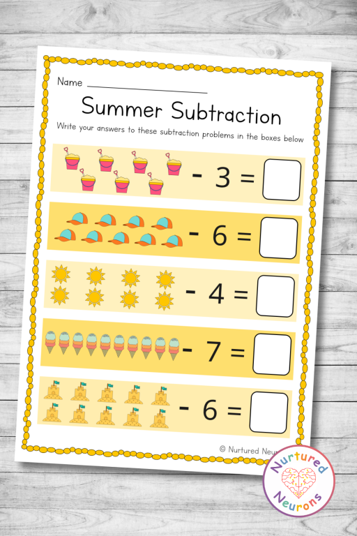 Engaging worksheet designed to prepare preschoolers for kindergarten math skills Preschool math worksheet featuring stellar subtraction activities for young learners