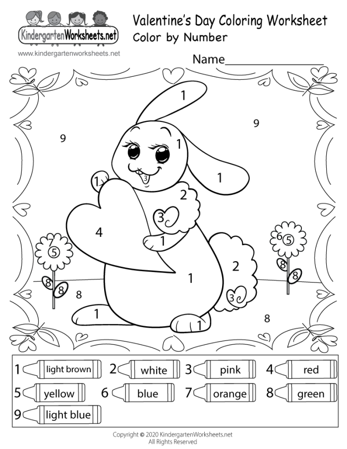 Valentine Color-By-Number Activity for Preschoolers with Heart Shapes and Numbered Sections