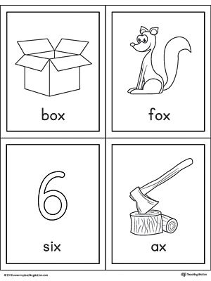 Preschool worksheet featuring illustrations of items that begin with the letter X for phonics practice