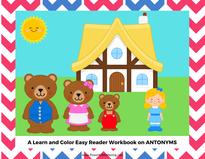 Preschool student completing a Goldilocks and the Three Bears sequencing activity worksheet