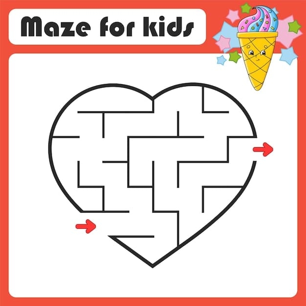 Interactive shapes maze for young learners to enhance their shape recognition skills Shapes maze worksheet for preschoolers guiding an astronaut through stars for shape identification