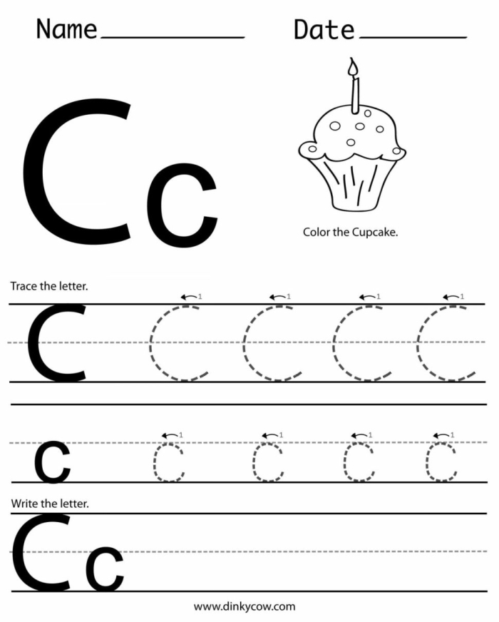 Preschool handwriting worksheet for practicing the lowercase letter a number 9 Lowercase letter a tracing practice worksheet for preschool students