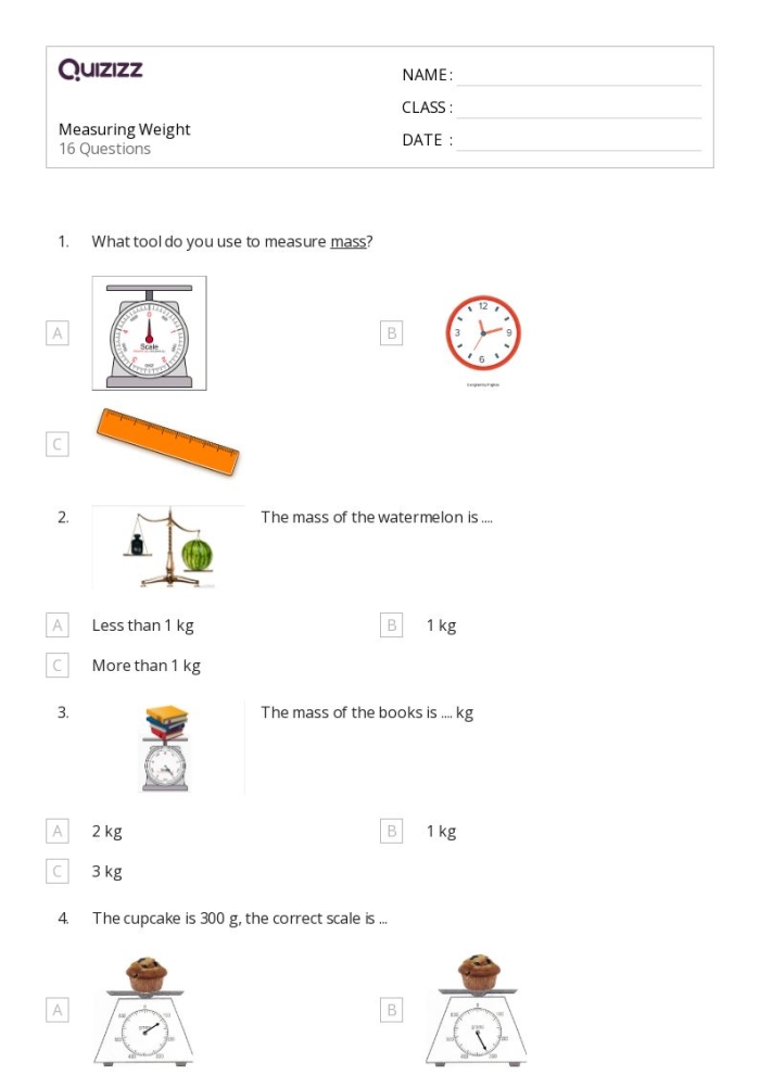 A preschooler comparing objects by weight on a printable measuring worksheet