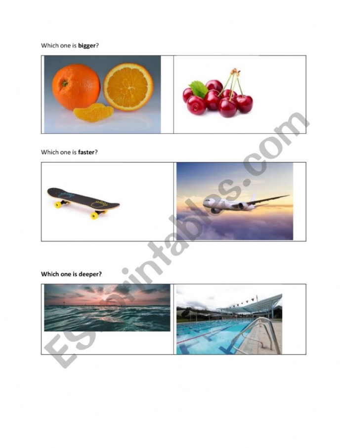 A colorful worksheet for preschoolers to compare two objects based on height, age, or weight