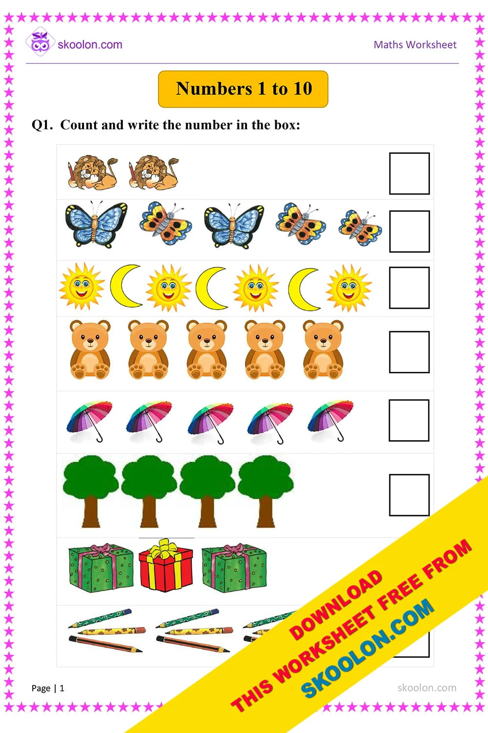 Preschool worksheet for learning to identify and write the number 9
