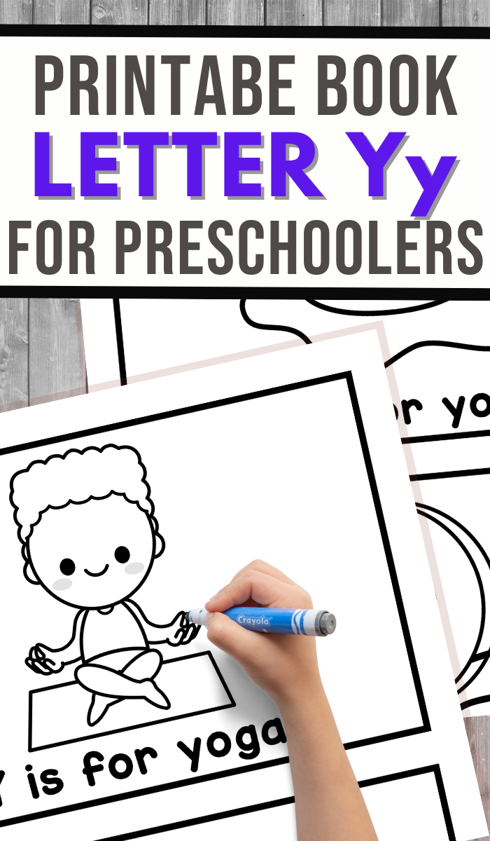 Preschool worksheet featuring a variety of objects and words starting with the letter Y