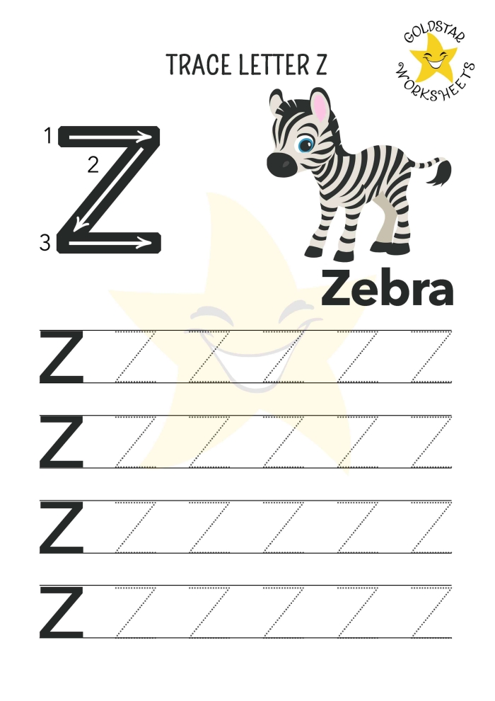 Preschool student finding and circling words that start with the letter Z on a printed worksheet