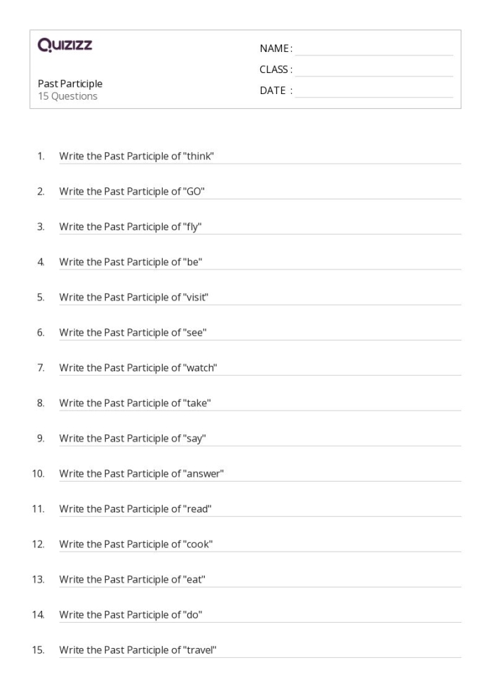 Worksheet featuring a surprise party theme for practicing present participles