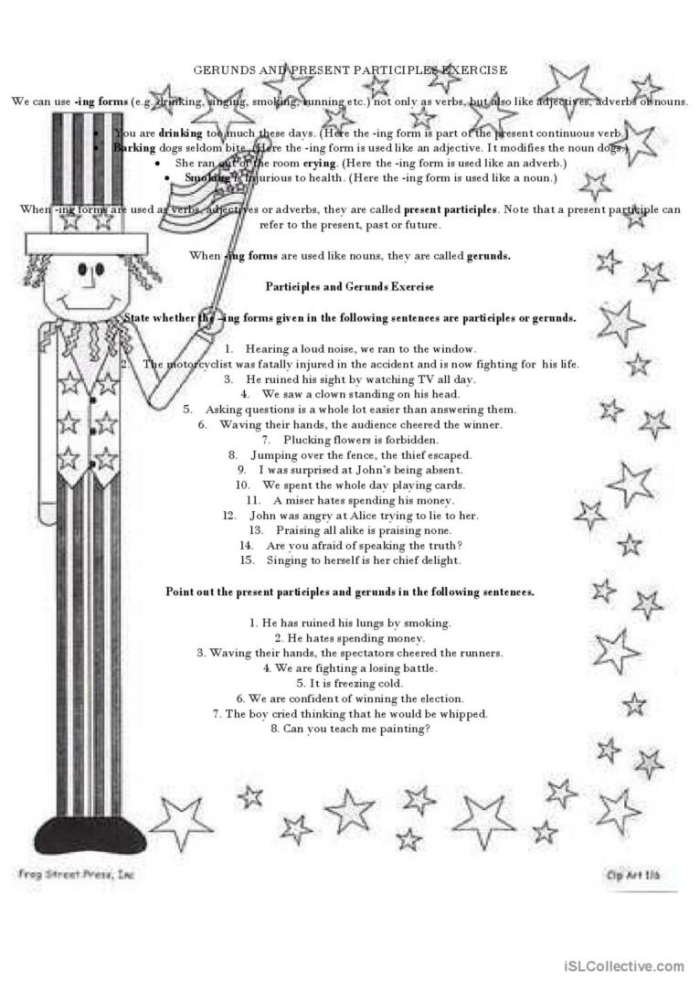 Second grade students practice present participle verbs with this fun surprise party themed grammar worksheet