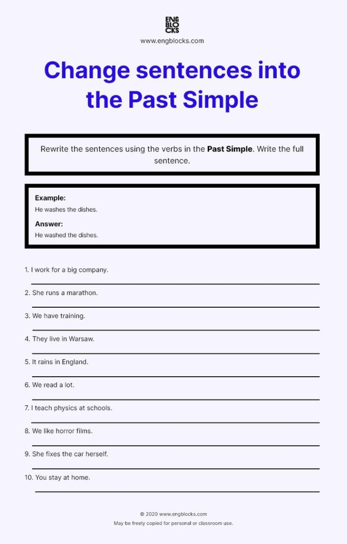 Present to Past Tense Verb Practice Activity 17 Second grade grammar worksheet showing present tense verbs with blank spaces for students to write the corresponding irregular past tense verb forms