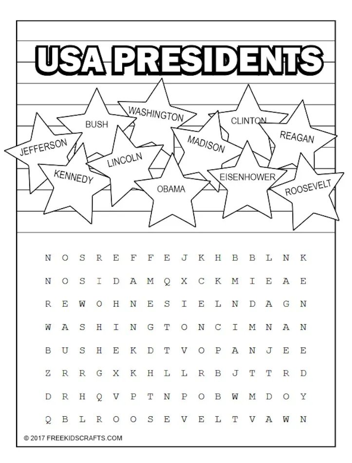 Second grade students searching for historical terms in an election themed presidential word search worksheet