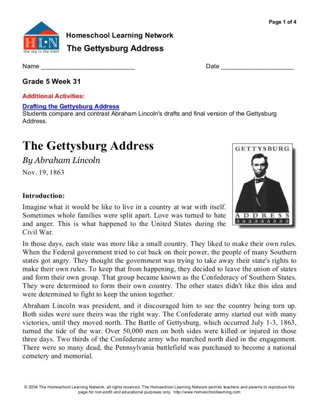 Students engaged in Primary Source Analysis of Lincoln's Gettysburg Address worksheet