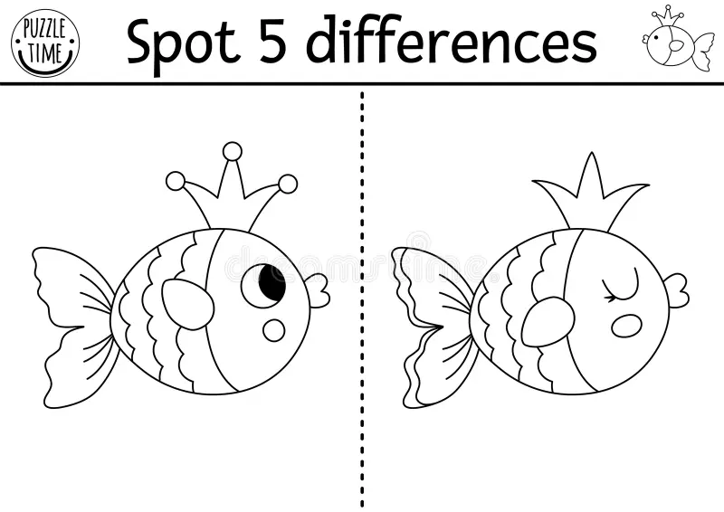 Two scenes featuring a charming prince and a beautiful princess with 10 differences to find for kids. Princess Find the Differences worksheet for kindergarten subtraction practice.