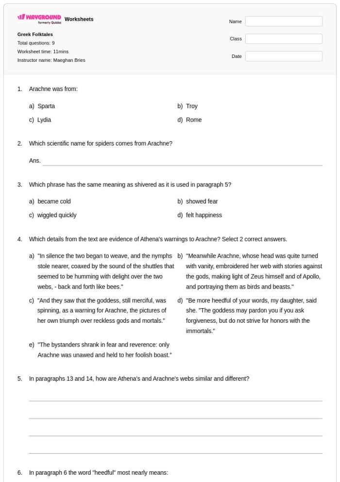 Sight Words worksheet for Third Grade Folktales: The Princess Mouse worksheet for Third Grade