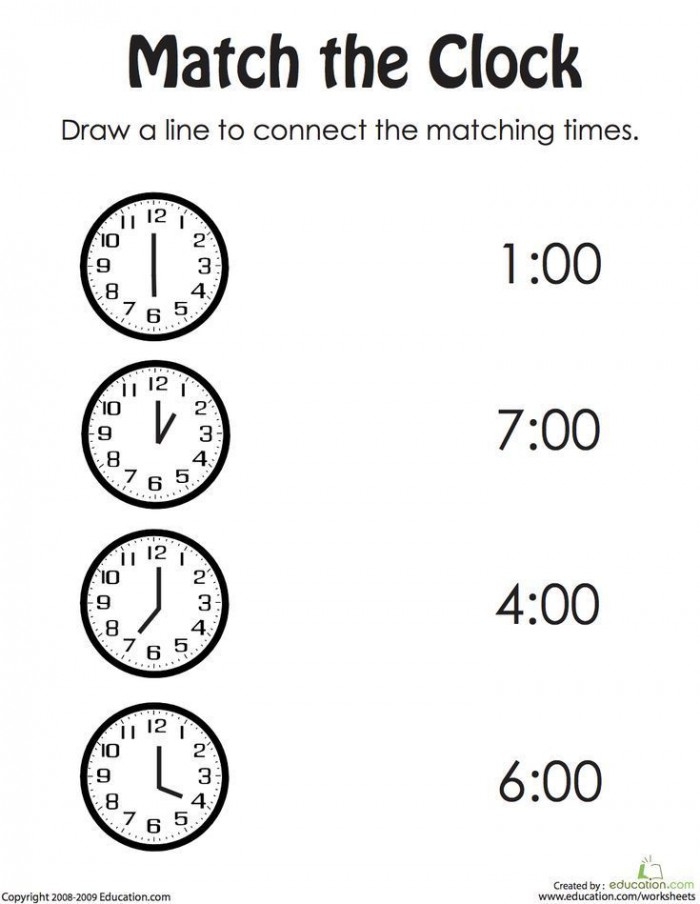 Engaging clock matching activity designed for young learners in social studies skills Printable Match the Clock II worksheet for first graders to practice telling time